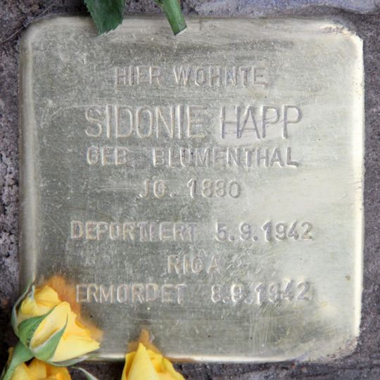 Stolperstein dedicated to Sidonie Happ