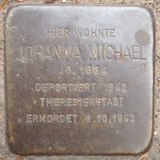 Stolperstein dedicated to Johanna Michael
