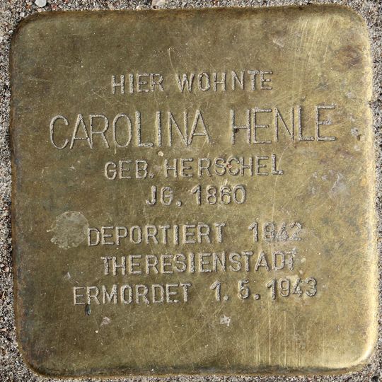 Stolperstein à la mémoire de Carolina Henle