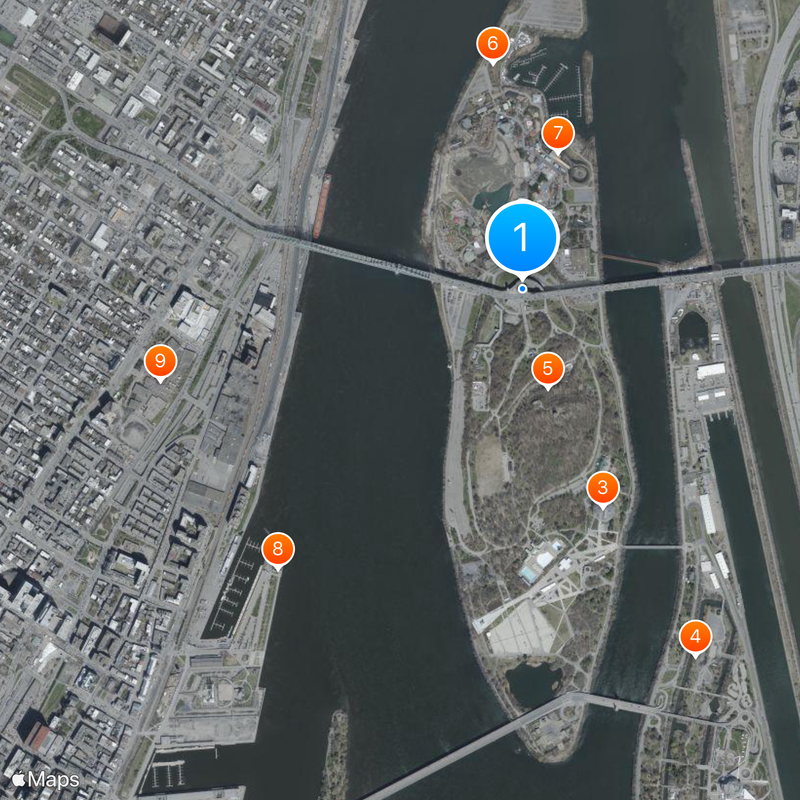 Jacques Cartier Bridge Mapa