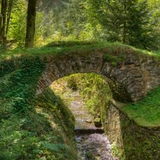 Stone arch bridge over the Brtnický potok in Český Šternberk
