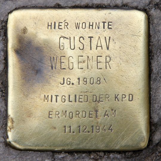 Stolperstein für Gustav Wegener