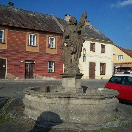 Kašna se sochou svatého Václava v Manětíně