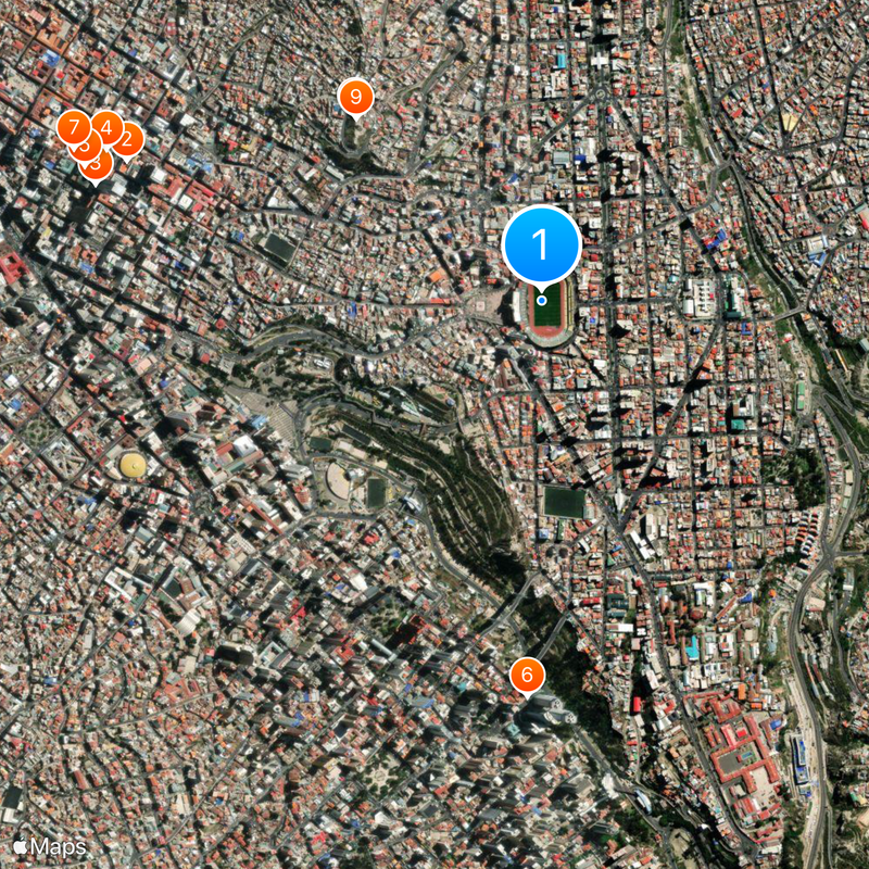 Estadio Hernando Siles Map