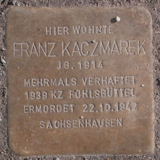 Stolperstein en memoria de Franz Kaczmarek