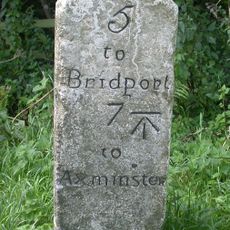 Milestone, a mile E of Charmouth