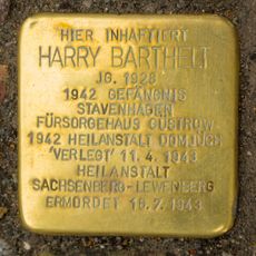 Stolperstein dedicated to Harry Barthelt