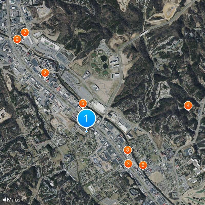 Pigeon Forge Map