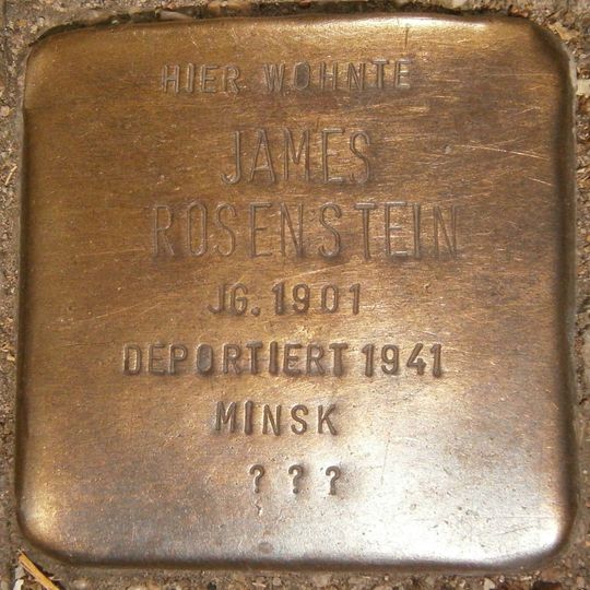 Stolperstein dedicated to James Rosenstein