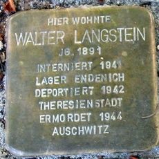 Stolperstein dedicated to Walter Langstein