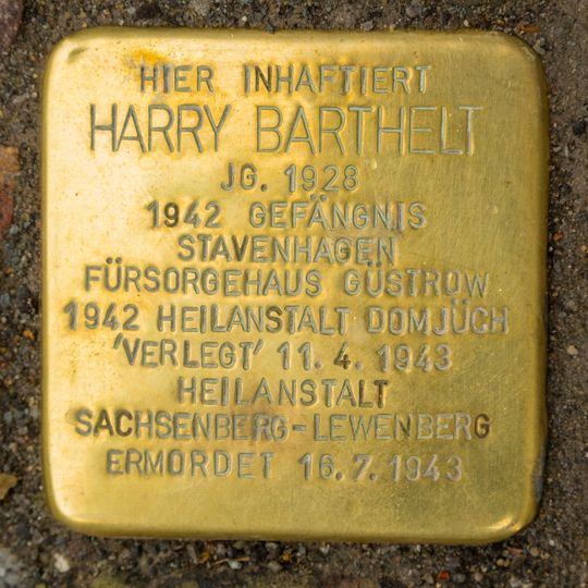 Stolperstein dedicated to Harry Barthelt
