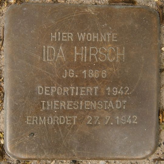 Stolperstein dedicated to Ida Hirsch