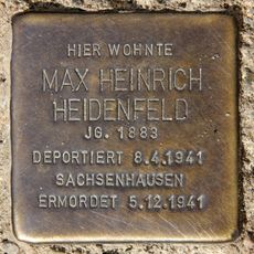 Stolperstein en memoria de Max Heinrich Heidenfeld