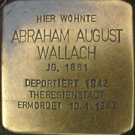 Stolperstein en memoria de Abraham August Wallach