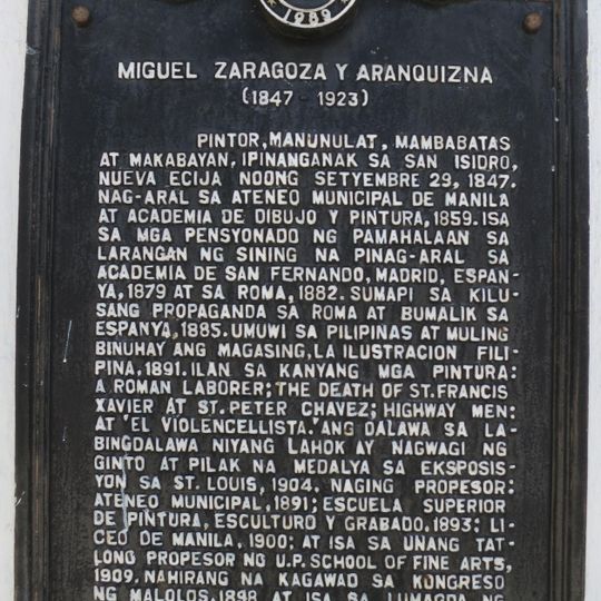 Miguel Zaragoza y Aranquizna historical marker