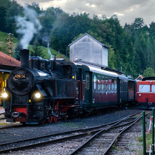 Grünburg station of the Steyrtal Museum Railway