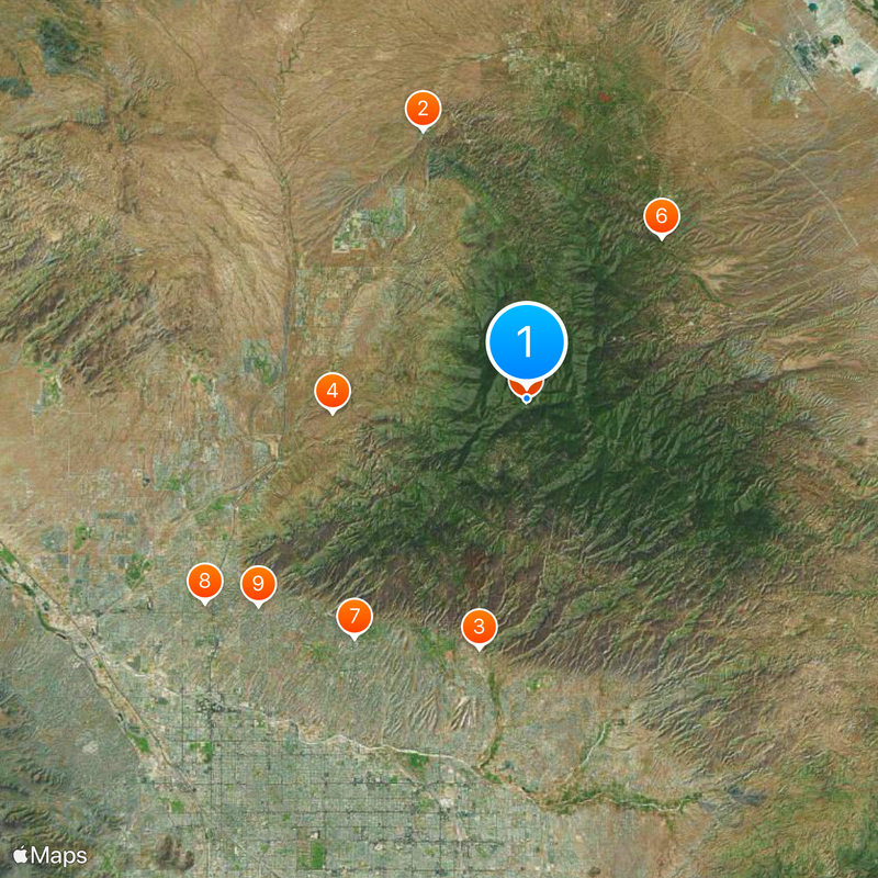 Santa Catalina Mountains Map