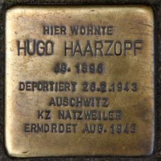 Stolperstein dedicated to Hugo Haarzopf