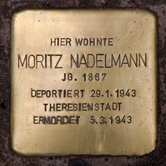 Stolperstein dedicated to Moritz Nadelmann