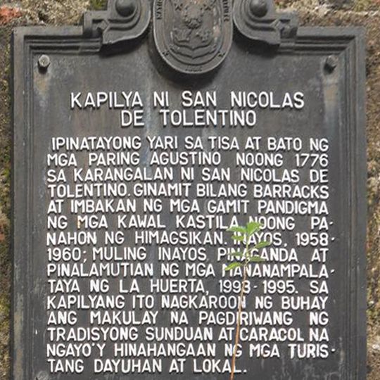 Chapel of San Nicolas de Tolentino historical marker