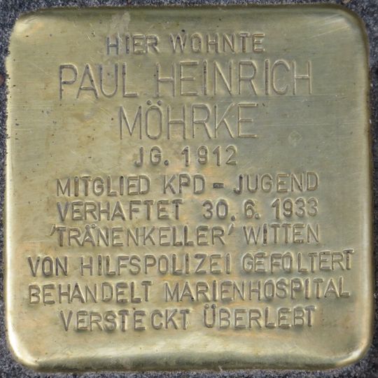 Stolperstein en memoria de Paul Heinrich Möhrke