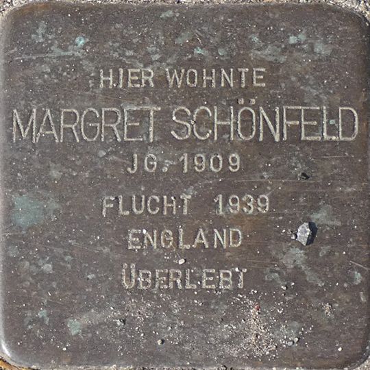 Stolperstein en memoria de Margret Schönfeld