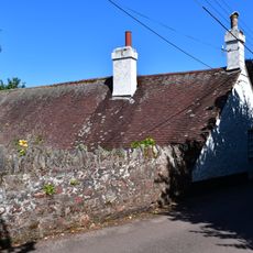 Virginia Cottage And Attached Wall And Gate Piers To The Rear Right