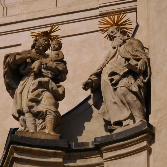 Statues on the facade of Church of St. Gallus