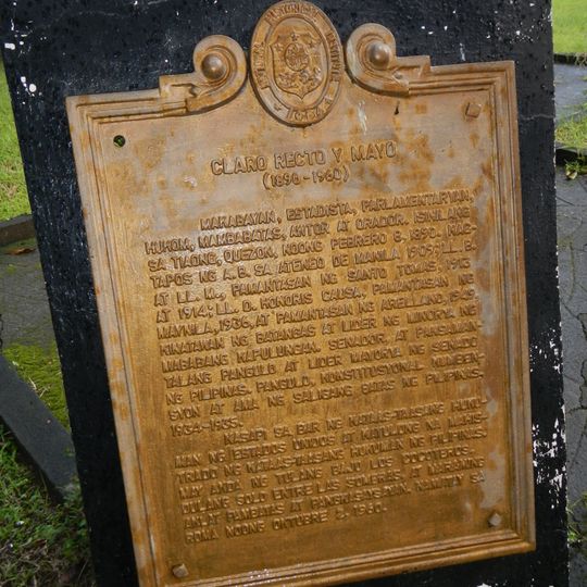 Claro Recto y Mayo historical marker