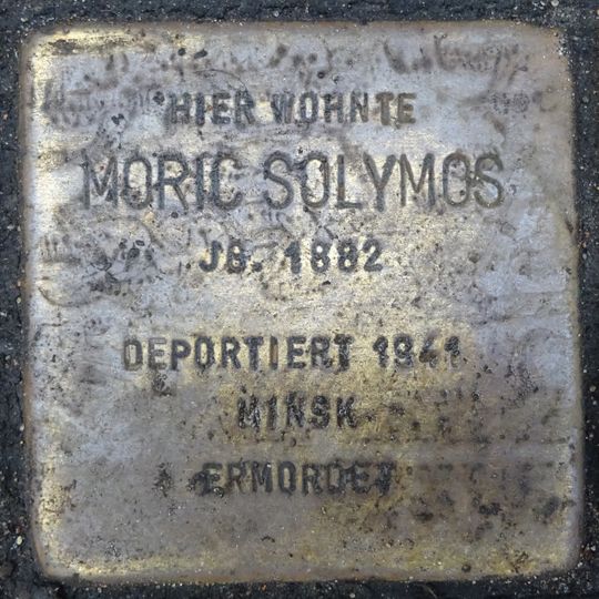 Stolperstein dedicated to Moric Solymos