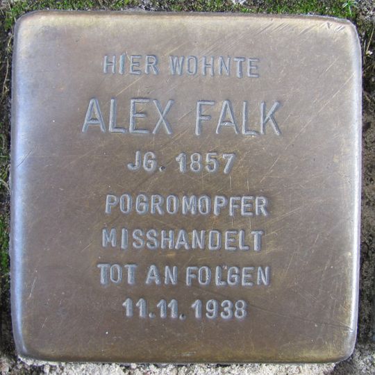 Stolperstein en memoria de Alex Falk