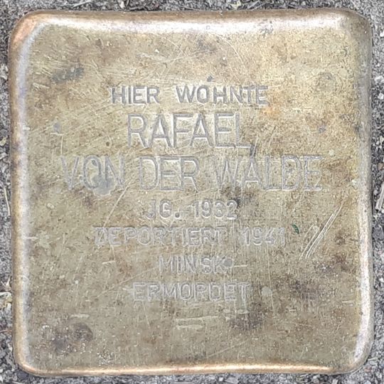 Stolperstein dedicated to Rafael von der Walde