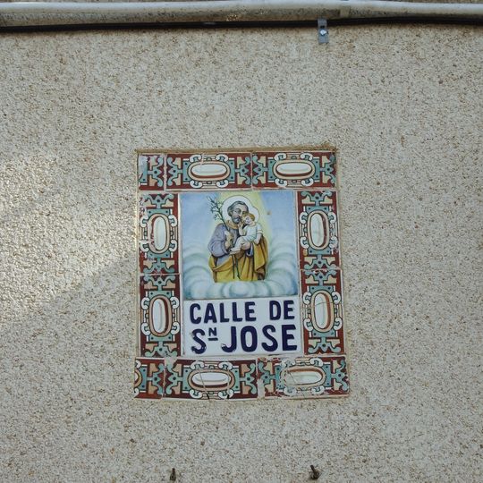 Ceramic panel of Saint Joseph at 1 Sant Josep street