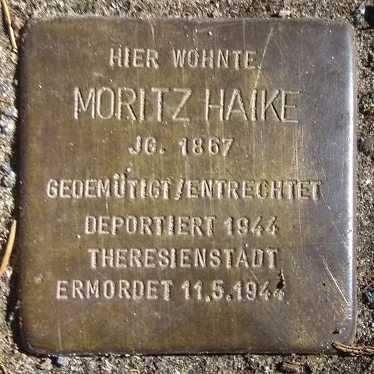Stolperstein for Moritz Haike