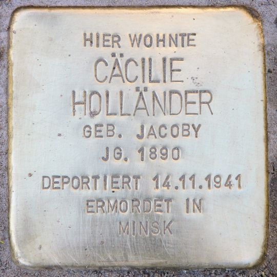 Stolperstein à la mémoire de Cäcilie Holländer
