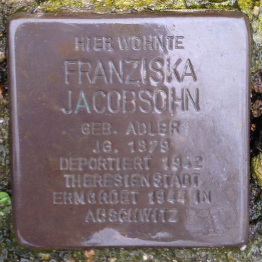 Stolperstein em memória de Franziska Jacobsohn