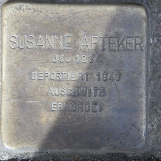 Stolperstein en memoria de Susanne Apteker