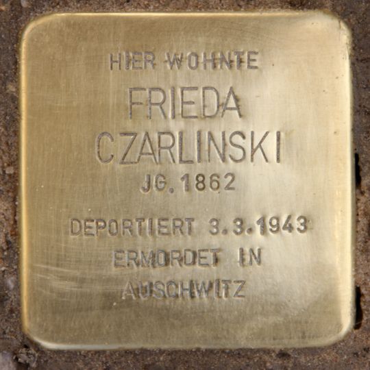Stolperstein dedicated to Frieda Czarlinski