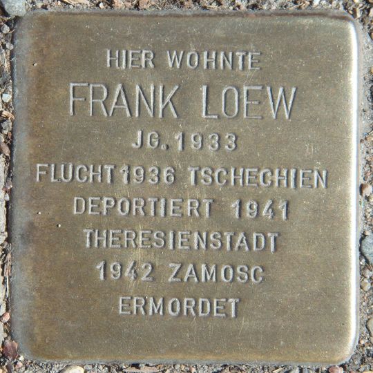 Stolperstein dedicated to Frank Loew