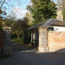 South Lodge with Gates, Gate Piers and Section of Wall Immediately South West