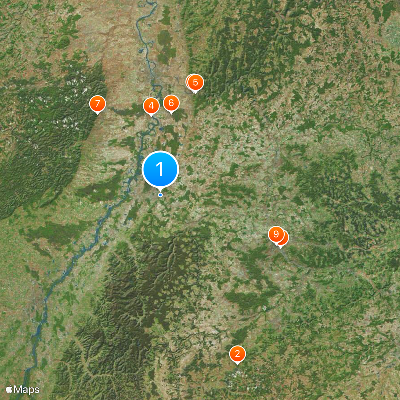 Región de Karlsruhe Mapa