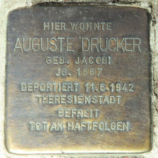 Stolperstein für Auguste Drucker