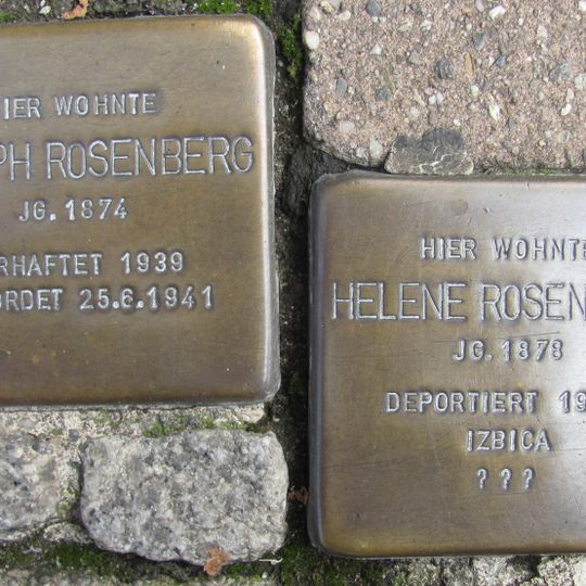 Stolperstein dedicated to Helene Rosenberg