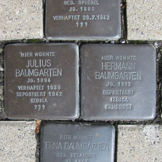 Stolperstein dedicated to Rosalie Baumgarten