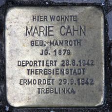 Stolperstein dedicated to Marie Cahn