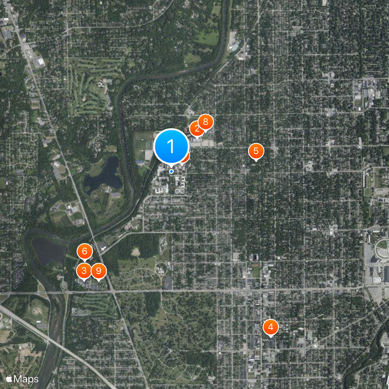 Universidad Butler Mapa
