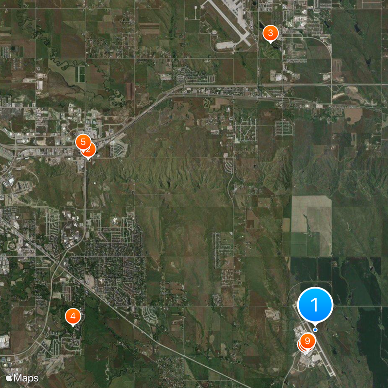 Aeroporto regionale di Rapid City Mappa