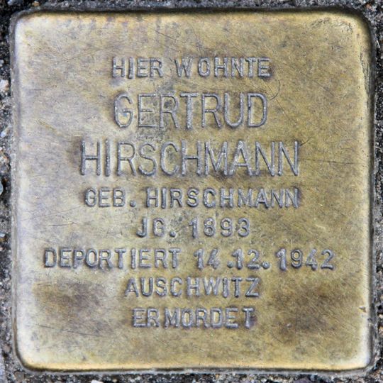 Stolperstein en memoria de Gertrud Hirschmann