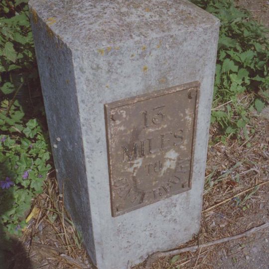 Milestone, London Road, Radfield, E of public footpath