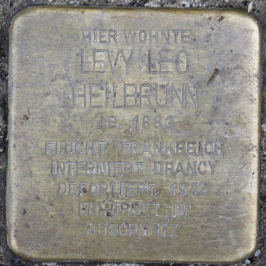 Stolperstein dedicated to Levy Leo Heilbrunn